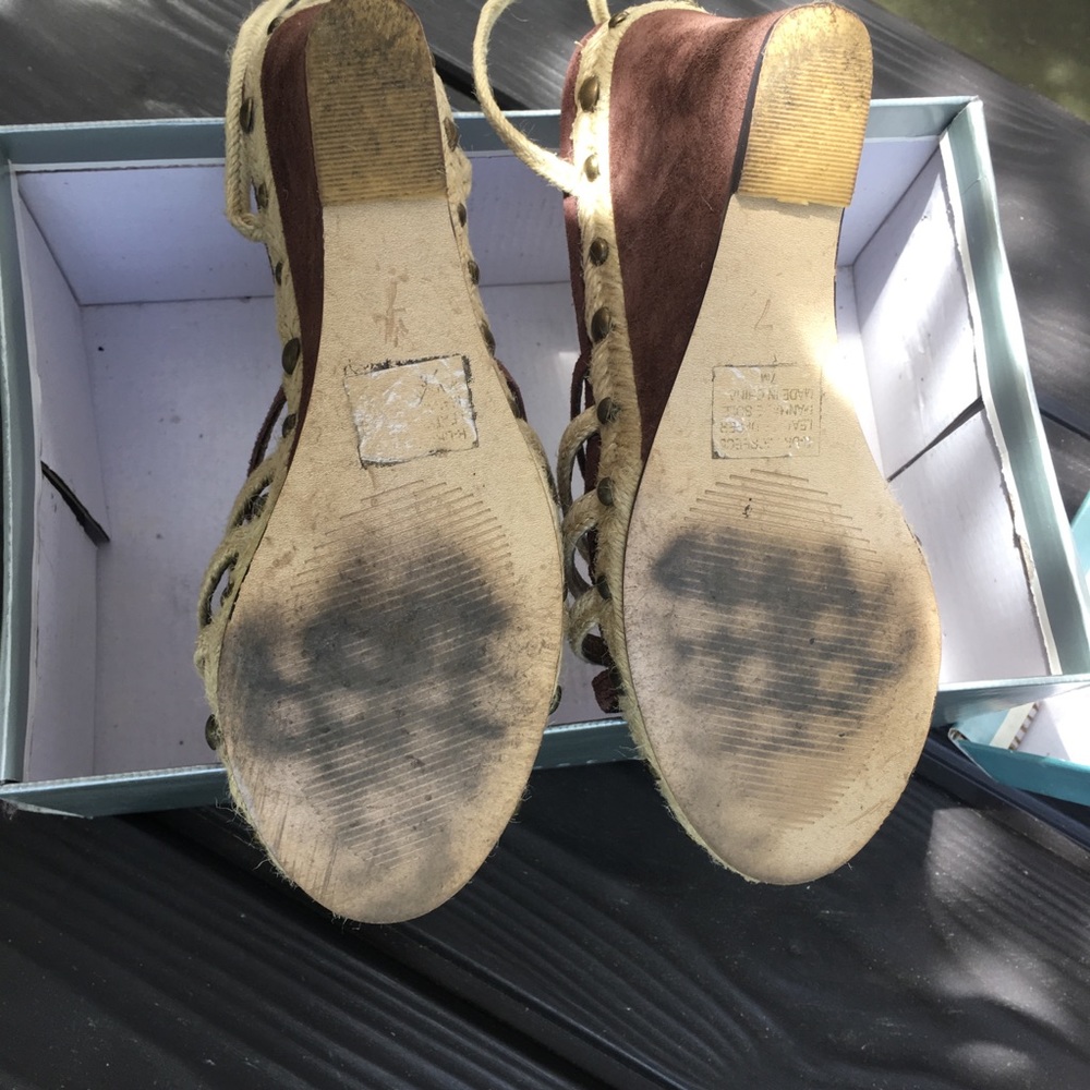 ๐4XHP๐ EUC Nine West Tie Wedges - Picture 5 of 7